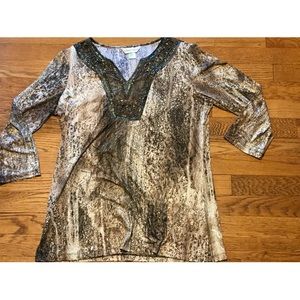 Blouse by Christopher & Banks * Medium * Office Attire * Bead Design * Must See